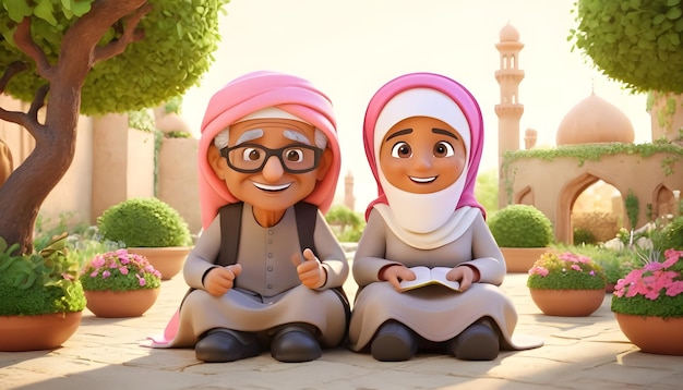 3d arab muslim family