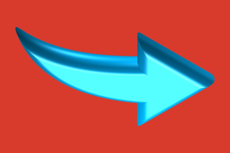 Photo 3d arrow on red background