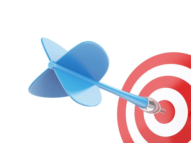 3d arrow in target. Concept of success