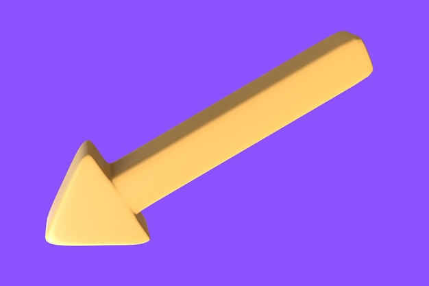 3D Arrow Yellow Icon With Purple Background 16