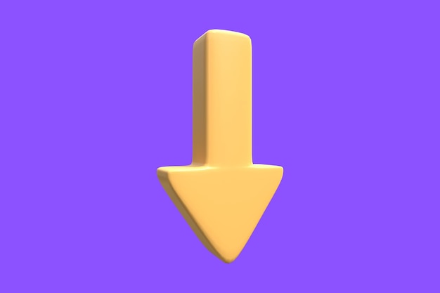 3D Arrow Yellow Icon With Purple Background 9