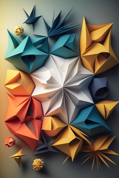 3d art Paper Ai Generate