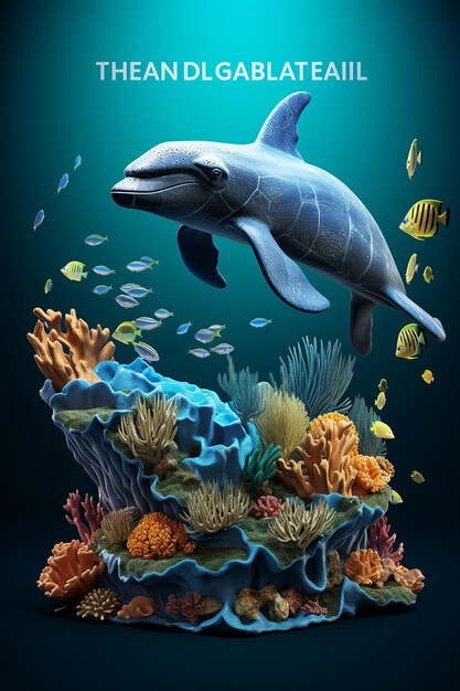 Photo a 3d artistic rendering of the ocean depths