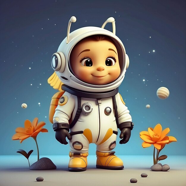 Photo 3d astronaut bee character