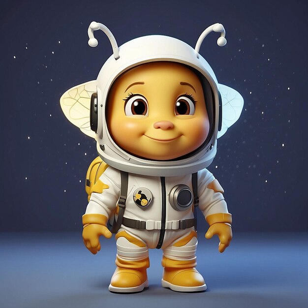 3d astronaut bee character