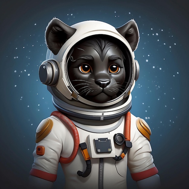 Photo 3d astronaut black panther character
