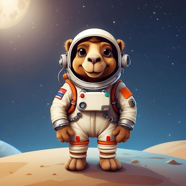 3d astronaut camel character