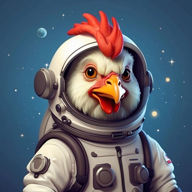 3d astronaut chicken