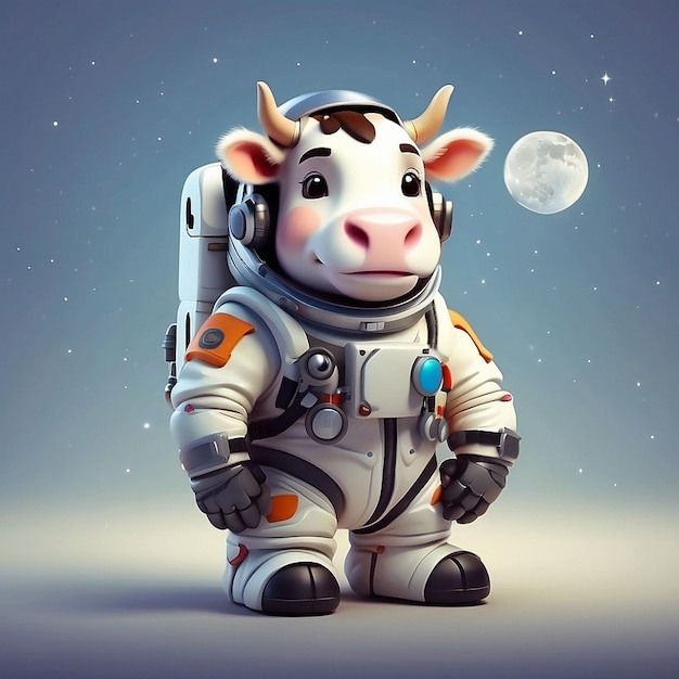 3d astronaut cow character