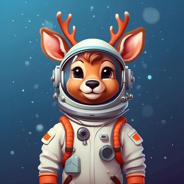 3d astronaut deer character