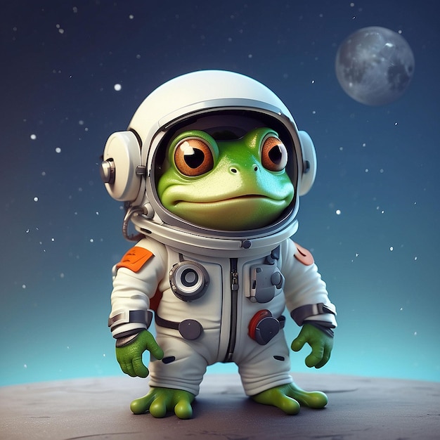 3d astronaut frog character