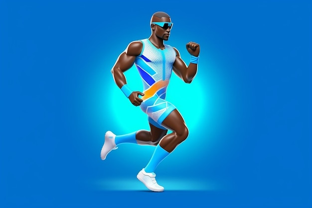 3d avatar dressed as a professional athlete competing AI generated