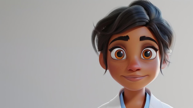 3D avatar van vrouwelijke dokter met glimlach