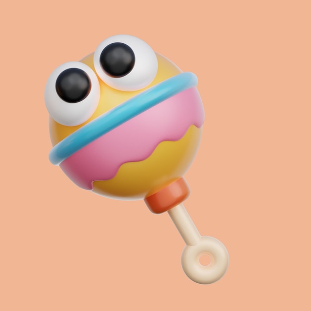 Foto 3d baby maracas cute baby elementen 3d weergave