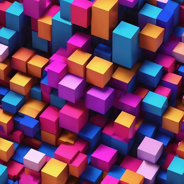 3D アニメーション アニメーションの動き 幾何学的な立方体 8K 画像 アートワーク