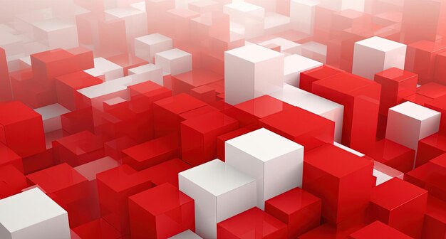 3d background of a bunch of red red and white cubes in the style of bold graphic shapes