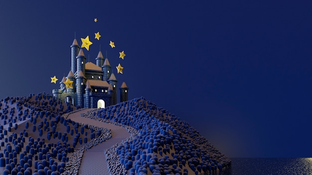 3d background for children with castle