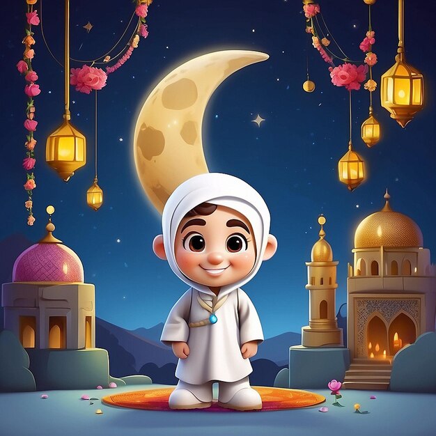 이드 알 피트르 (Eid al-Fitr) 의 3d 배경