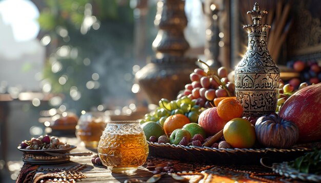 a 3D background focusing on a closeup of the HaftSeen table items