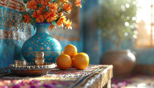 a 3D background focusing on a closeup of the HaftSeen table items