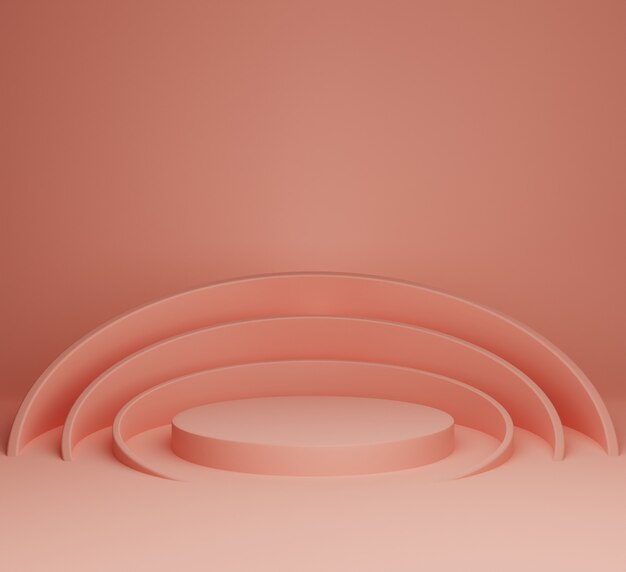 3d background illustration simple modern pink stage abstract