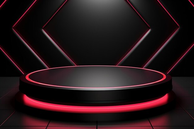 3d background Minimalist Futuristic 3D Light Circular Table Ricoh GR III Streamlined Design