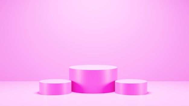 ピンク色の 3 d 背景表彰台製品ディスプレイ 3