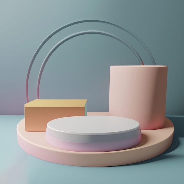 3d background products minimal podium scene with geometric platform ai generative