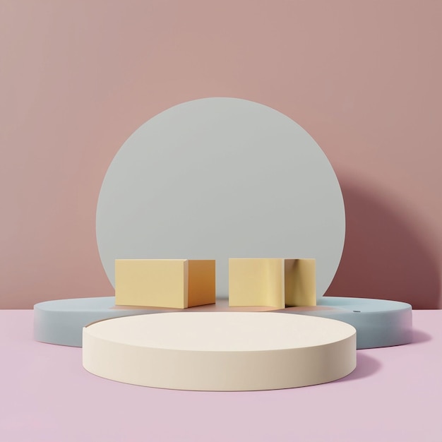 3d background products minimal podium scene with geometric platform ai generative