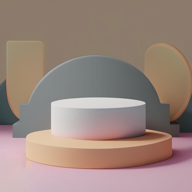 3d background products minimal podium scene with geometric platform ai generative