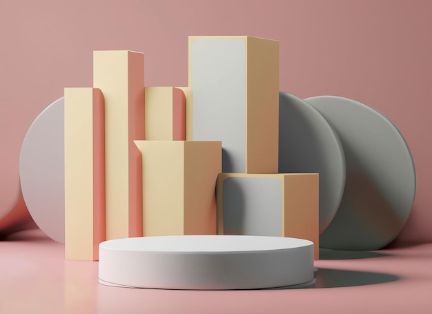 3d background products minimal podium scene with geometric platform ai generative