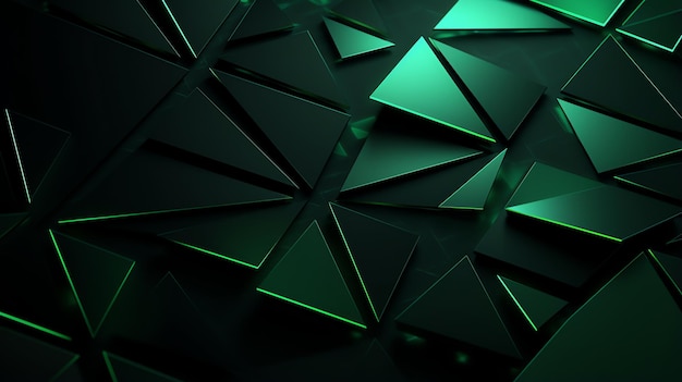 3d background wallpaper triangle glow green