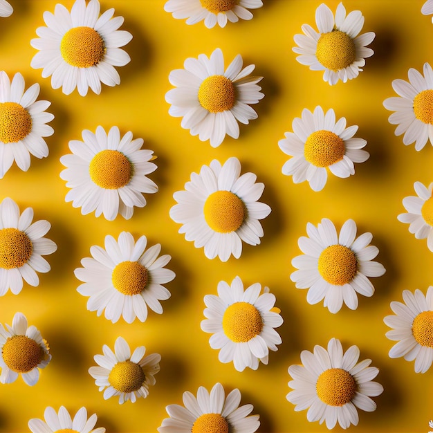 3d background with beautiful daisies Generative Ai