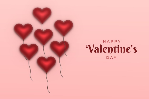 3d background with hearts balloon for valentine's day