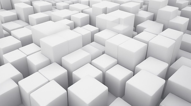 3d background with white cubes