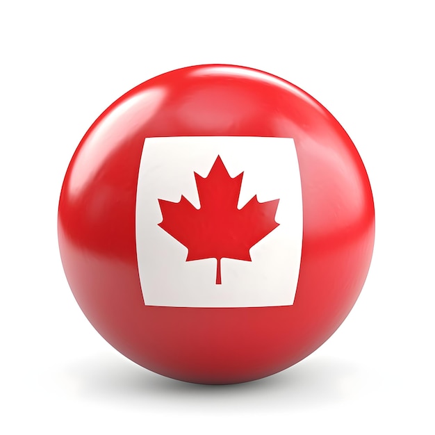 3d ball in national colors of Canada