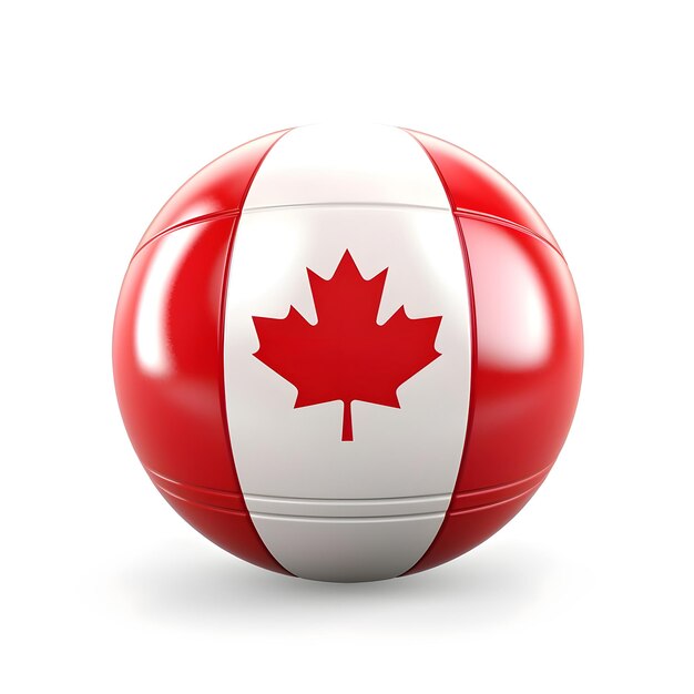 Photo 3d ball in national colors of canada