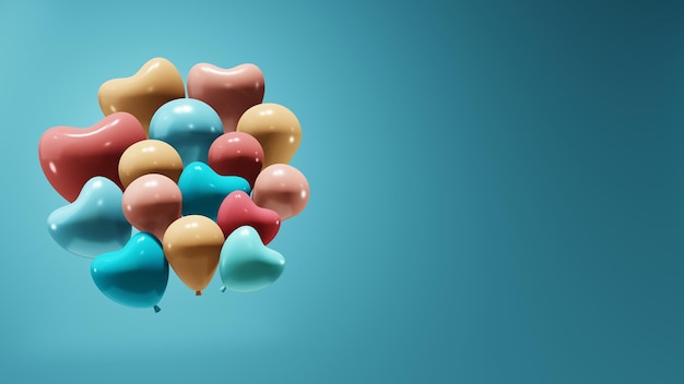 3D-ballonnen met een eenvoudige achtergrond