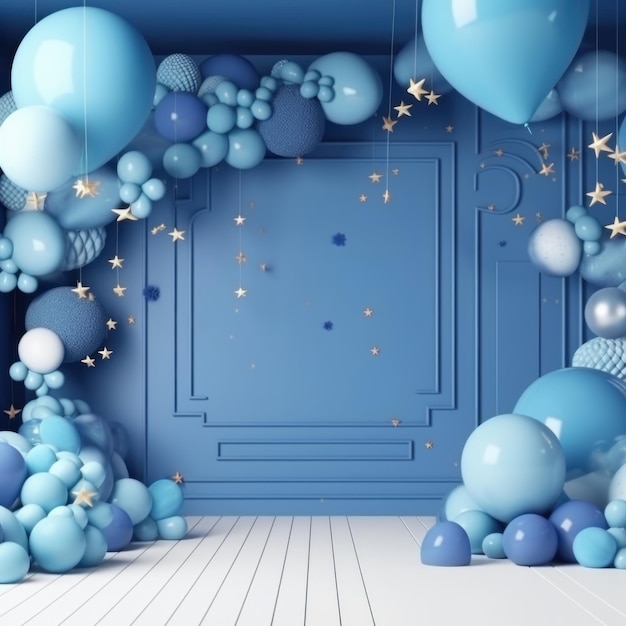 3d balloon arch decoration for photo studio Generative AI