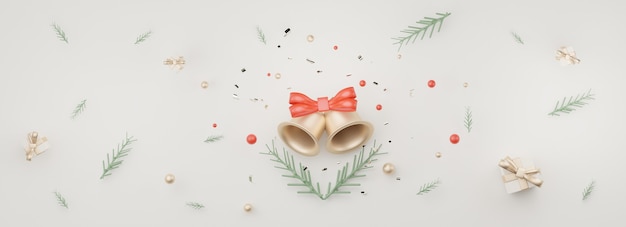 3D баннер для презентации продуктов и косметики с концепцией Рождества и Нового года