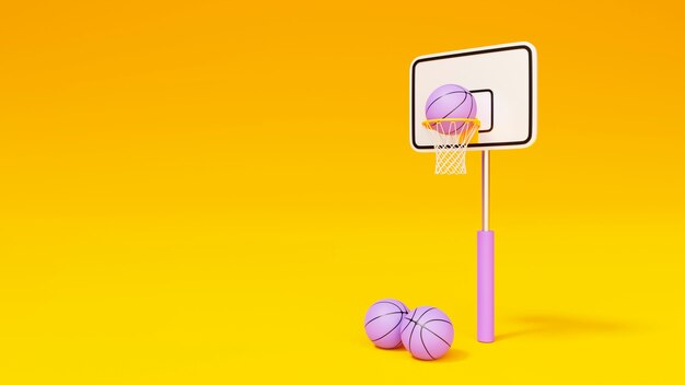 Foto elementi essenziali del basket 3d