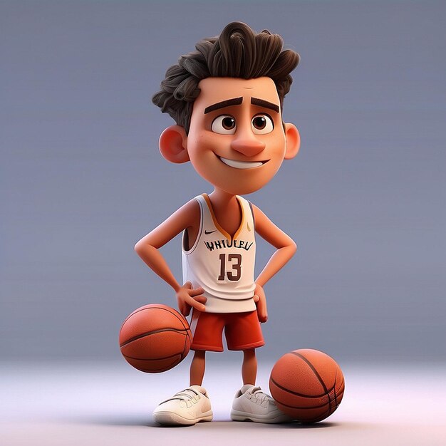 Photo 3d basketball player character