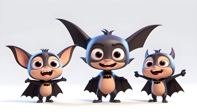 Photo 3d bat character set