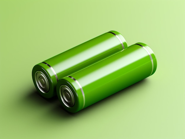 Photo 3d battery icon green eco power