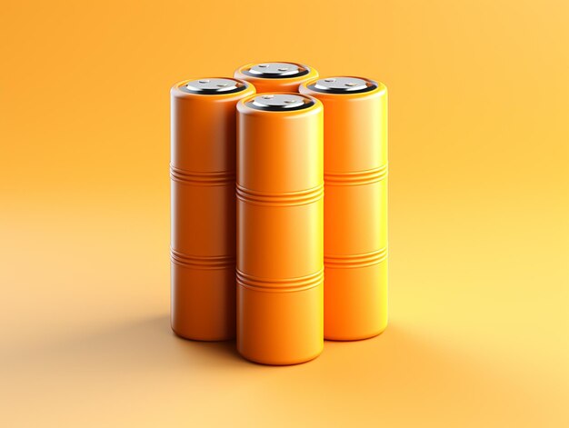 3d battery icon orange eco power