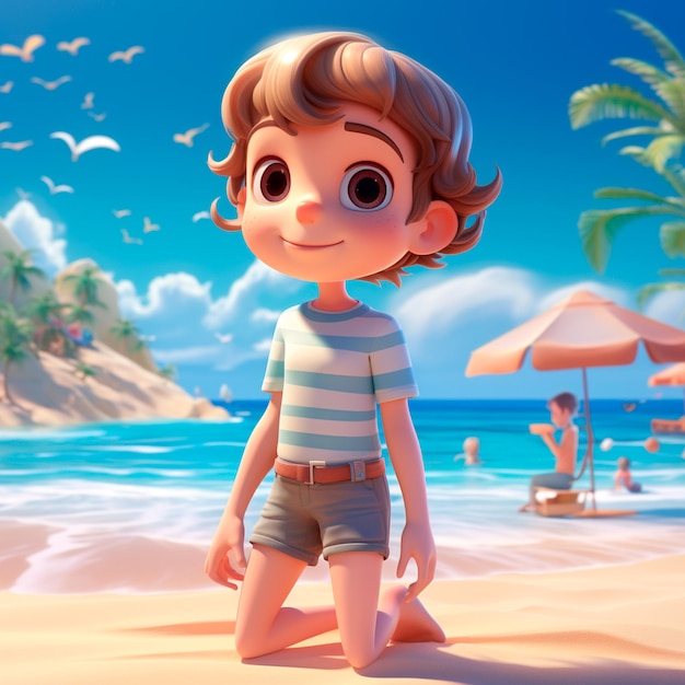 3d beach boy design