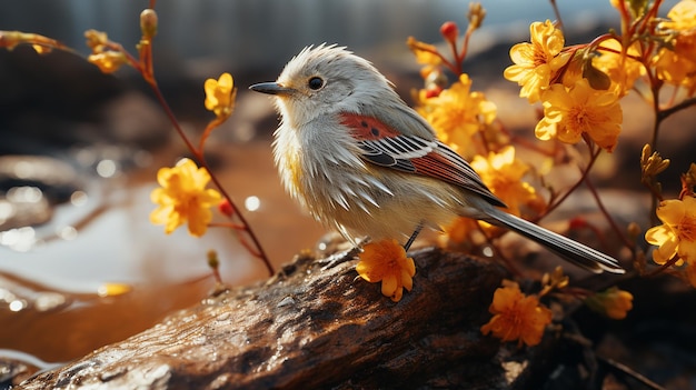 Photo 3d beautiful bird photo