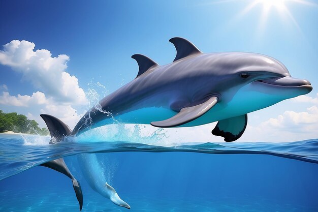 3D 아름다운 돌고래