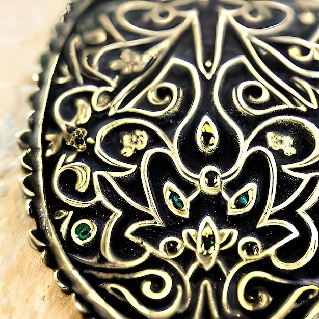 3D beautiful scroll and filigree pattern render