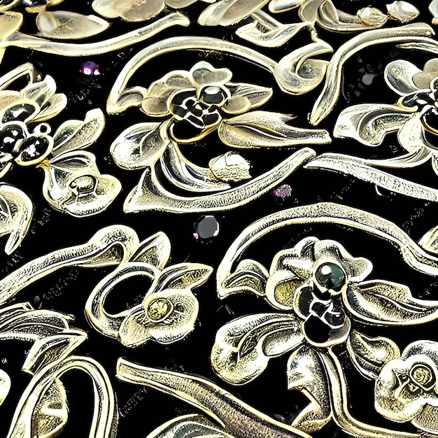 3D beautiful scroll and filigree pattern render